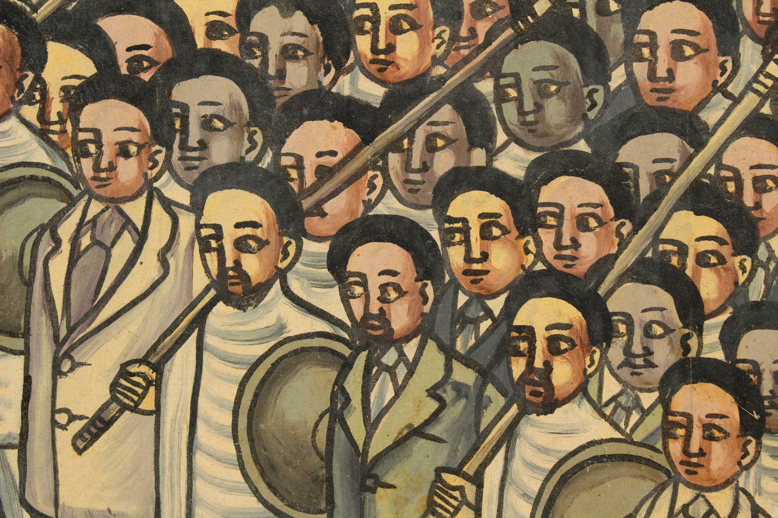 Naive Ethiopian Painting For The 79th Anniversary Italo Ethiopian War In 1975 photo 10158.0