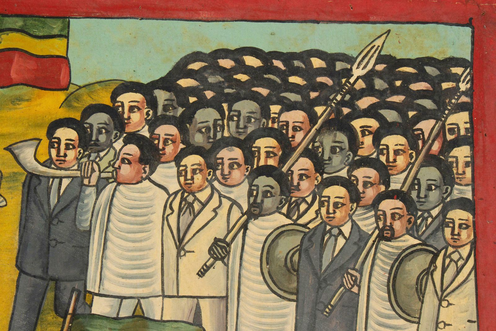 Naive Ethiopian Painting For The 79th Anniversary Italo Ethiopian War In 1975 photo vinterior