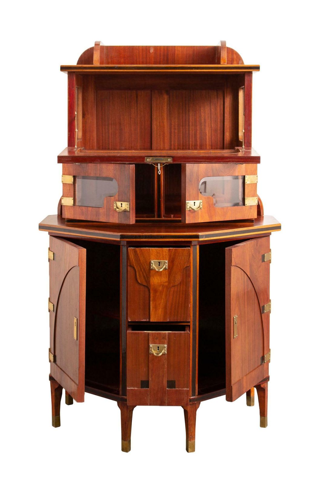 August Ungethüm Art Nouveau Mahogany Cabinet, Ca. 1905 photo furniture