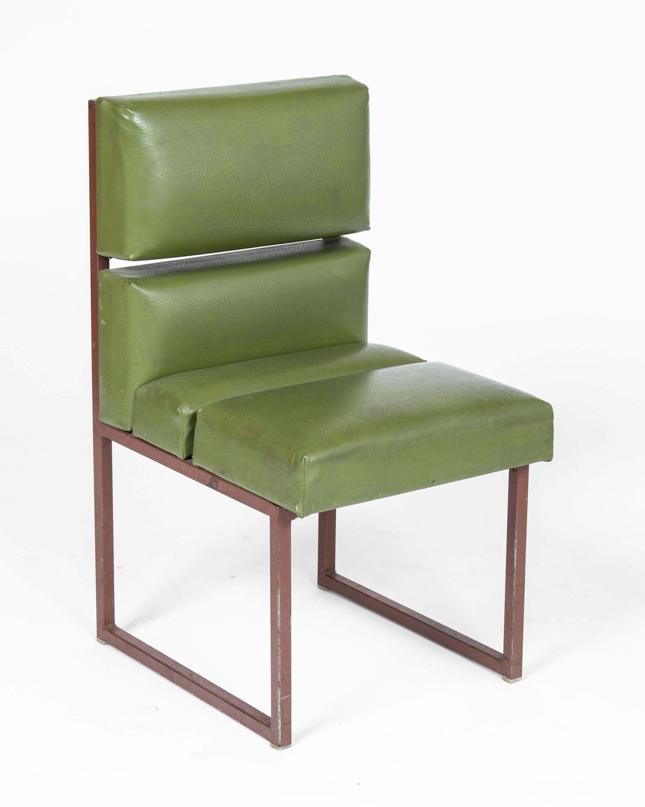Mid Century Modern Green Leather Chairs, 1970s '3 Pieces' photo for sale