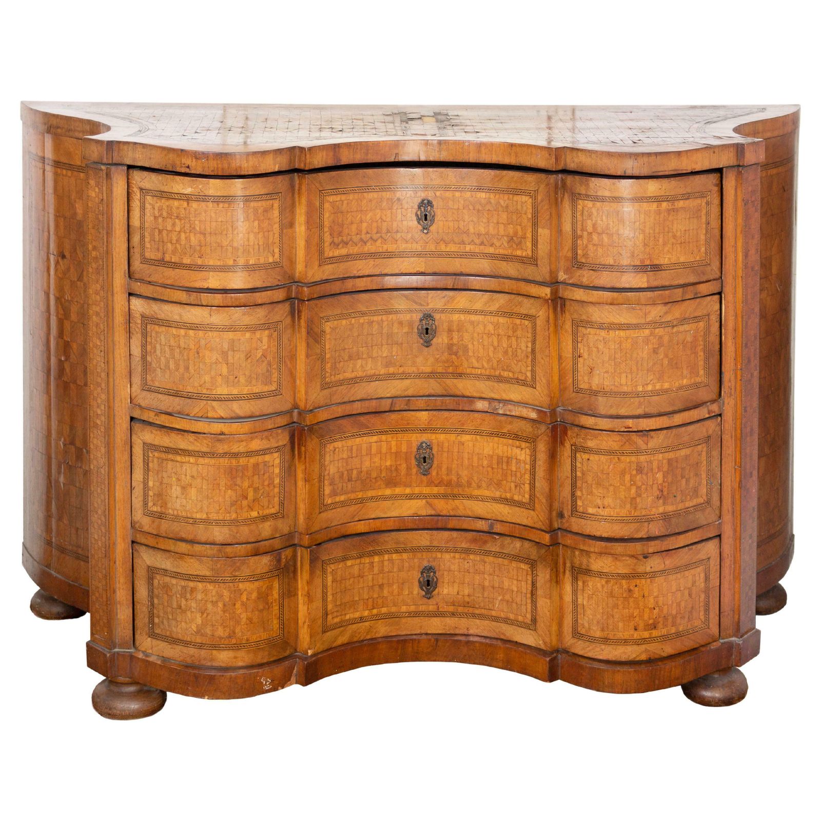 Baroque Revival Style Commode With Inlay, Ca. 1900