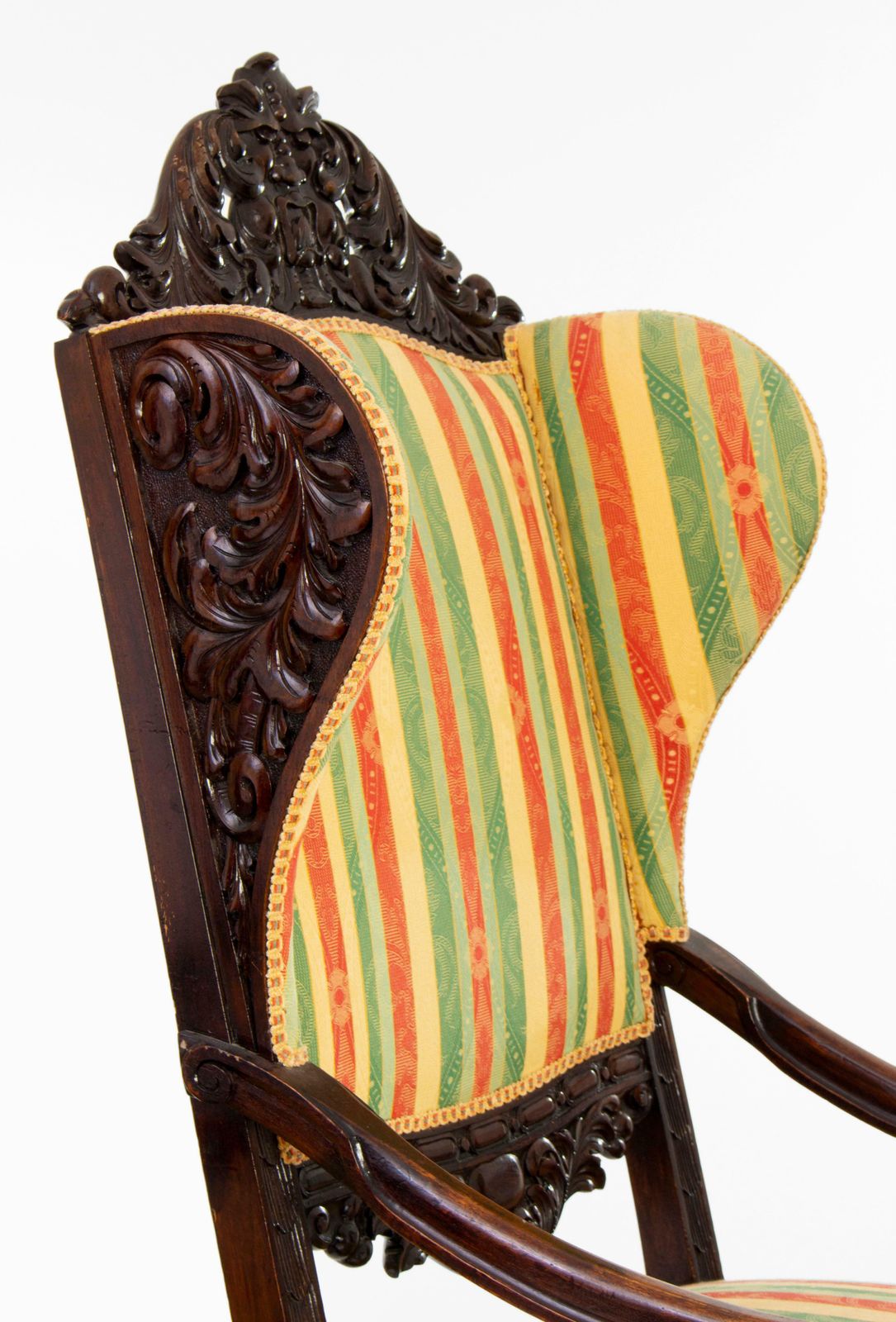 Antique Carved Basswood Wingchairs In Historicist Style (2 Pieces) photo furniture