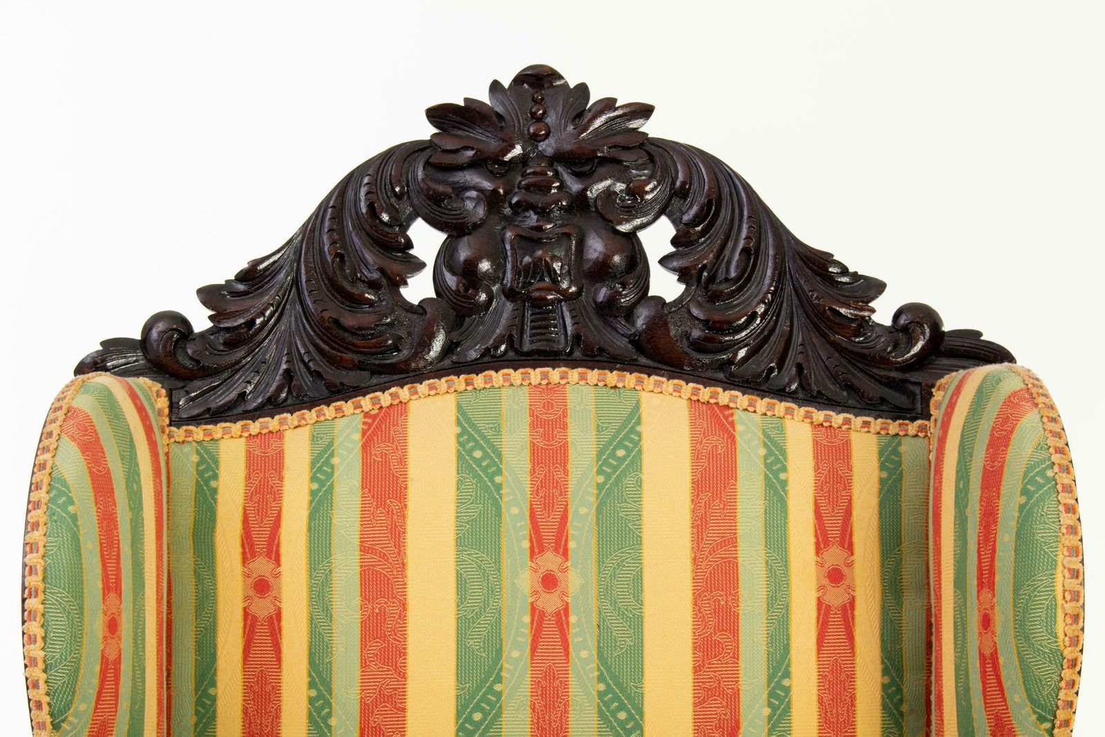 Antique Carved Basswood Wingchairs In Historicist Style (2 Pieces) photo for sale