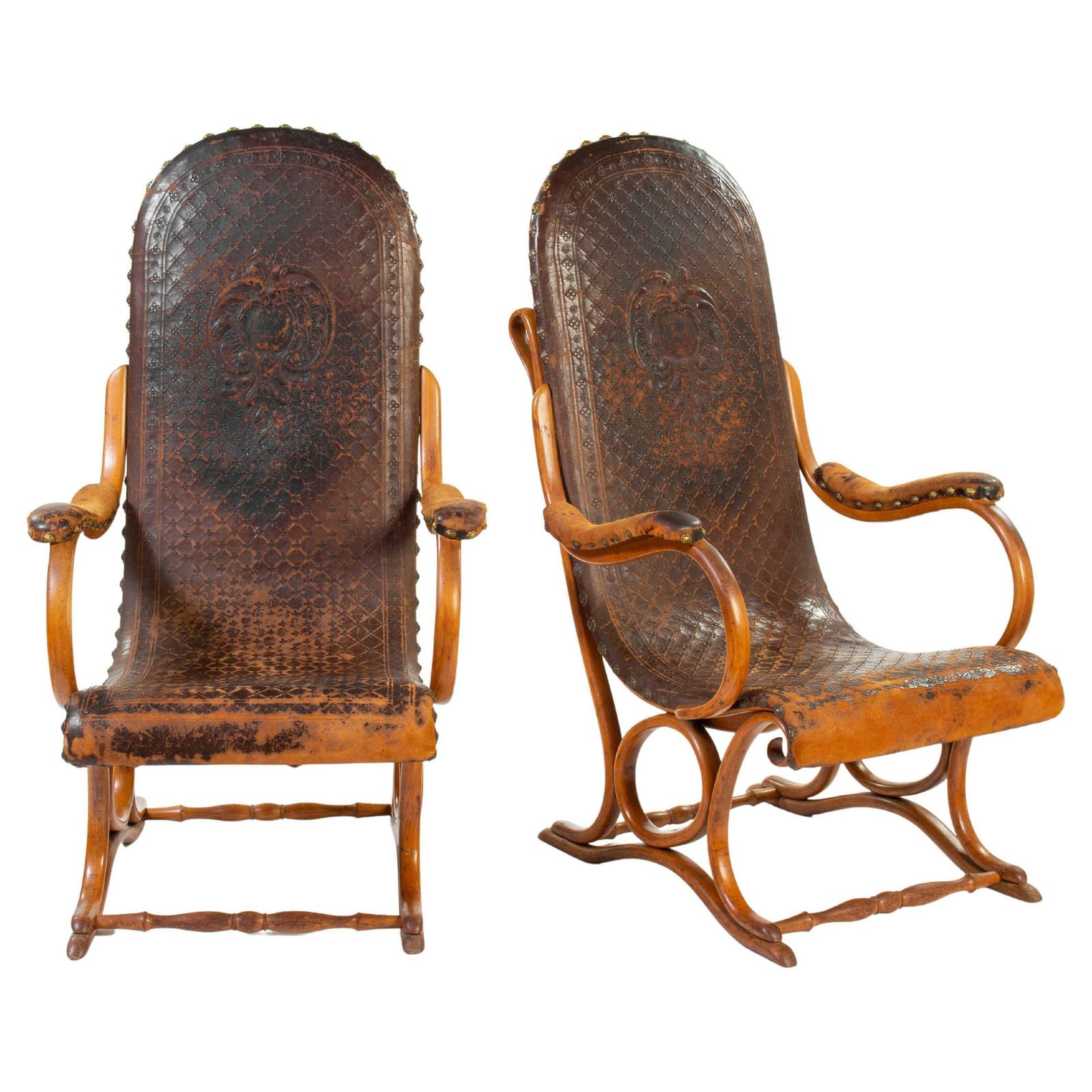 Bentwood Armchairs In Pair, Model No. 1, Designed By Gebrüder Thonet C. 1900 photo furniture