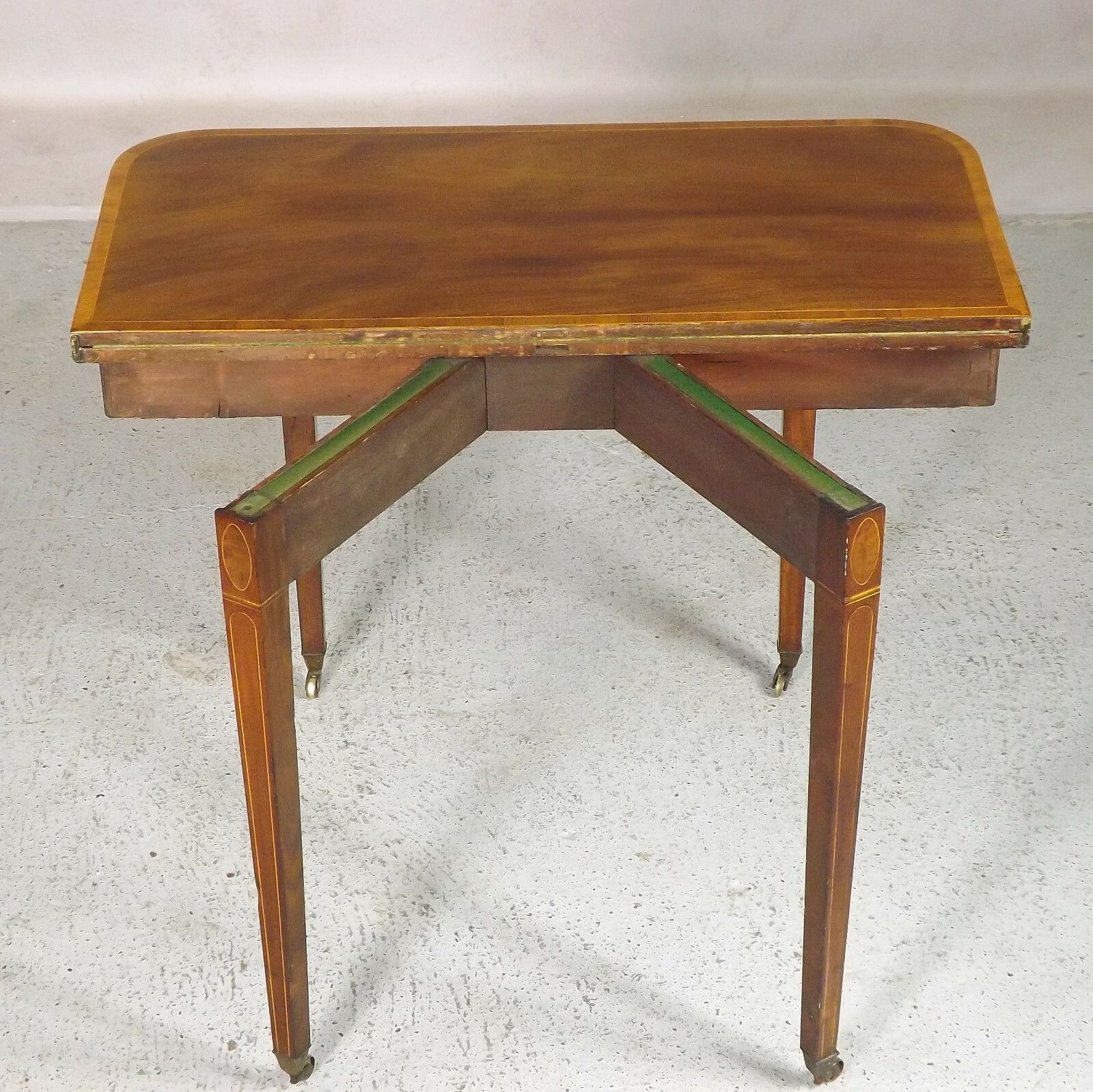 Sheraton Card Table (Delivery Available) Mahogany Satinwood Antique photo buy