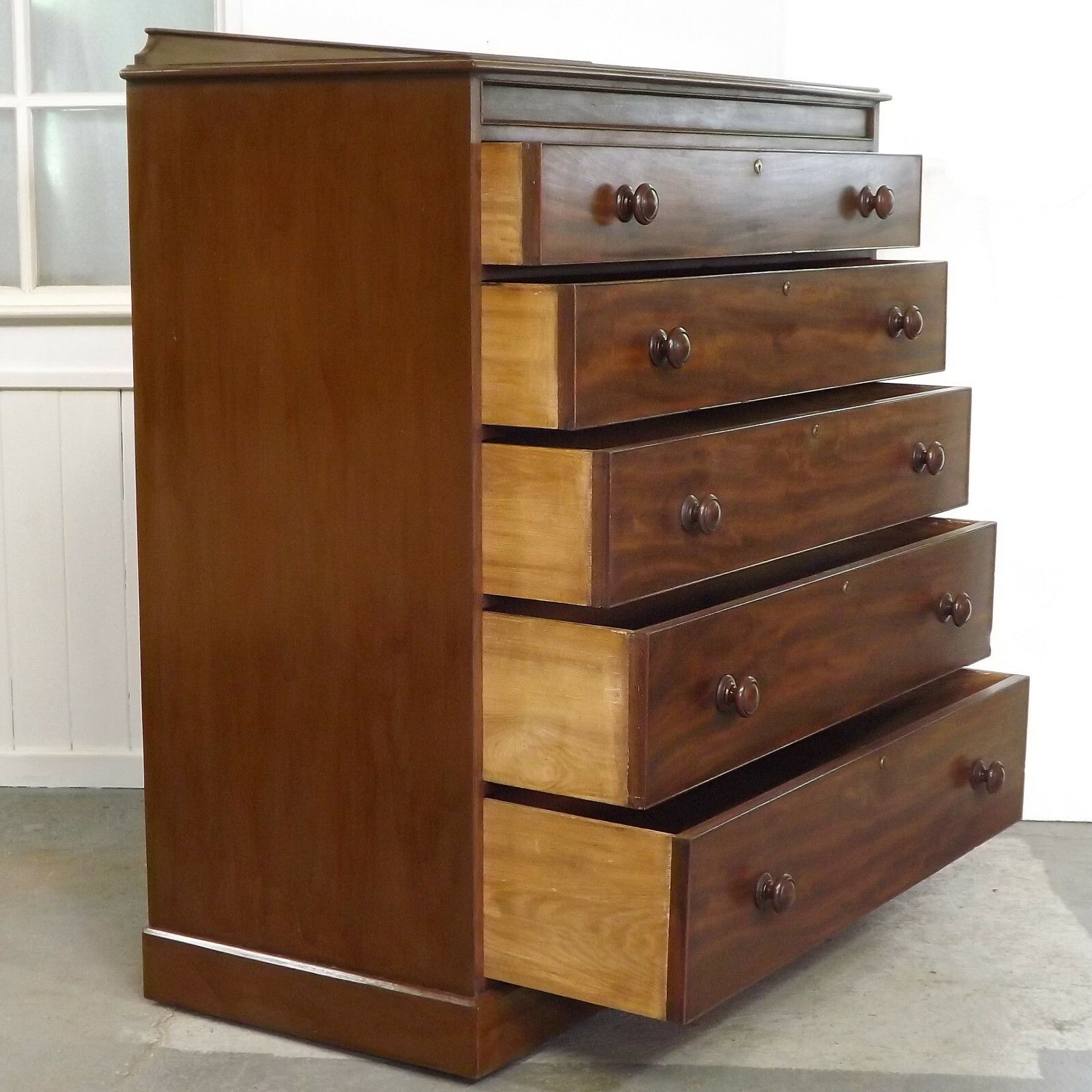 Large Linen Chest (Delivery Available) Chest Of Drawers Mahogany & Paint photo for sale