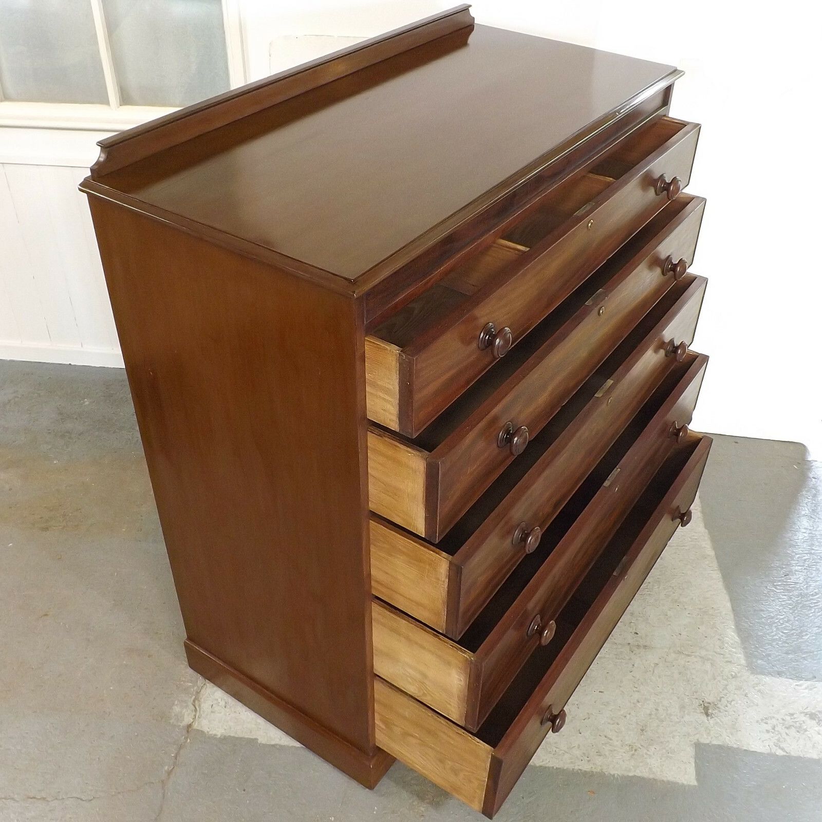Large Linen Chest (Delivery Available) Chest Of Drawers Mahogany & Paint photo Furniture