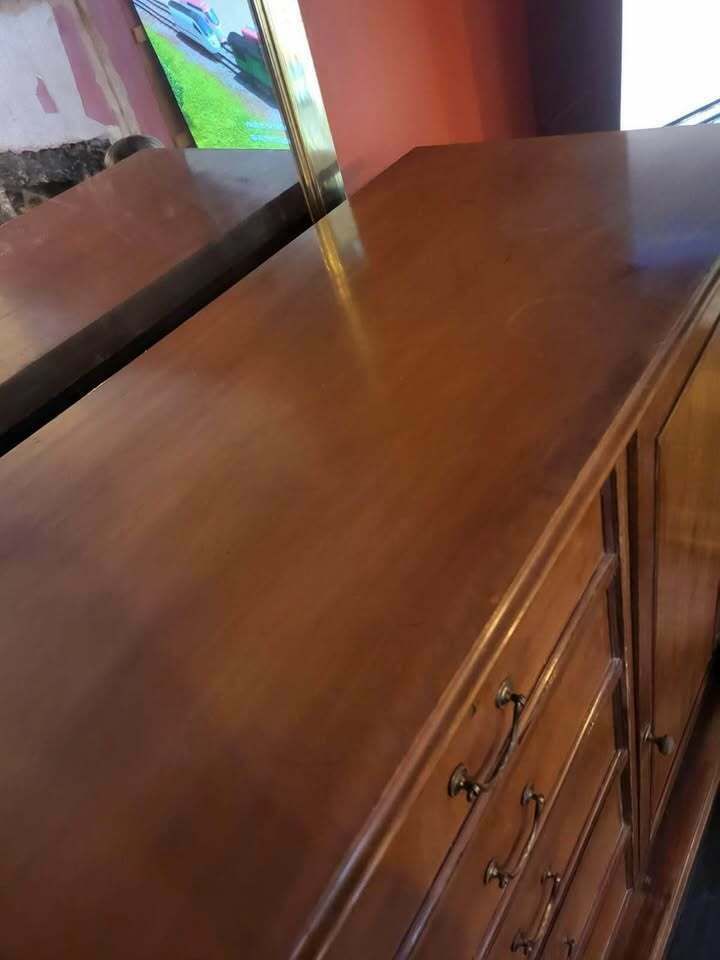 Edwardian Mahogany Triple Wardrobe With Fitted Drawers photo furniture