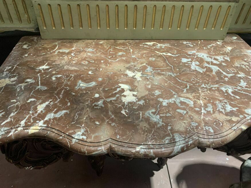 Louis XV Console In Carved And Patinated Wood, 18th Century Period photo for sale