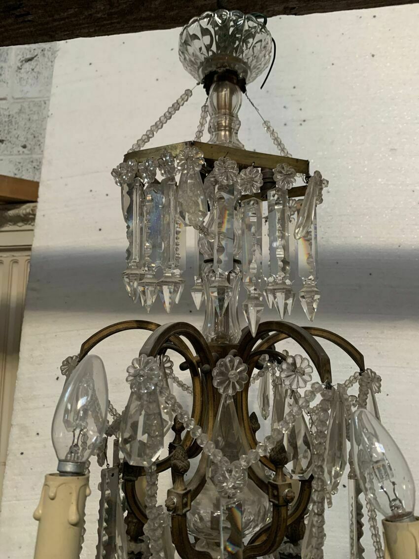 photo furniture Louis XV Style "Fontaine" Chandelier In Bronze And 20th Century Pendants