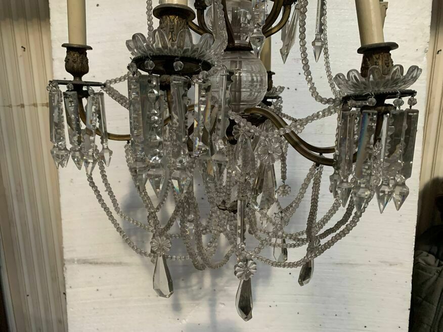 Lighting Louis XV Style "Fontaine" Chandelier In Bronze And 20th Century Pendants photo