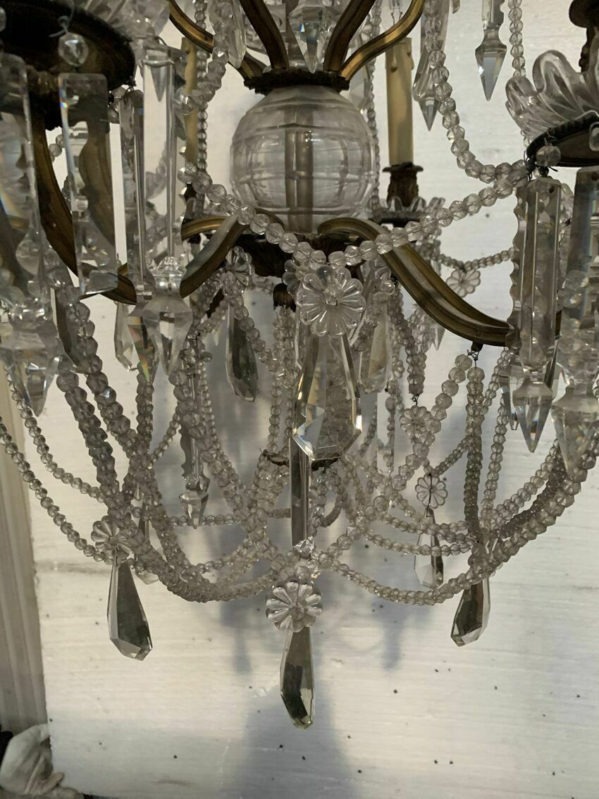 2074.425 Louis XV Style "Fontaine" Chandelier In Bronze And 20th Century Pendants photo