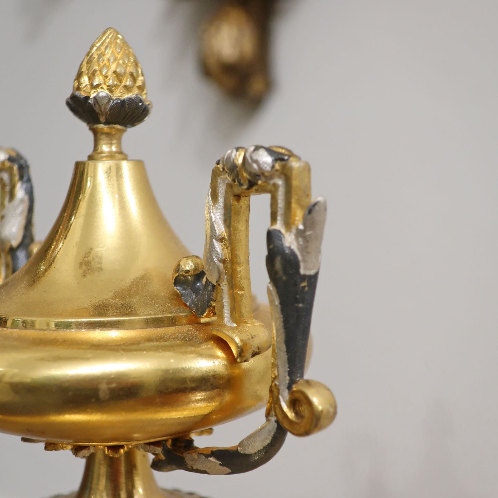 photo for sale French 19th Century Brass Gilt And Silver Gilt Mantel Clock