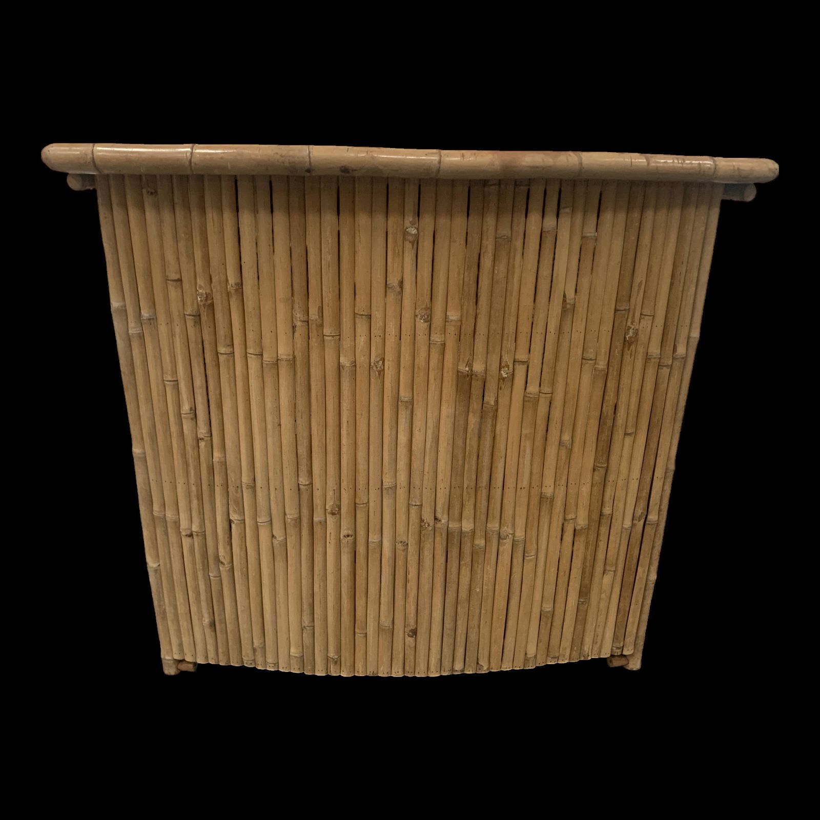 20th Century Woven Bamboo Half Moon Bar