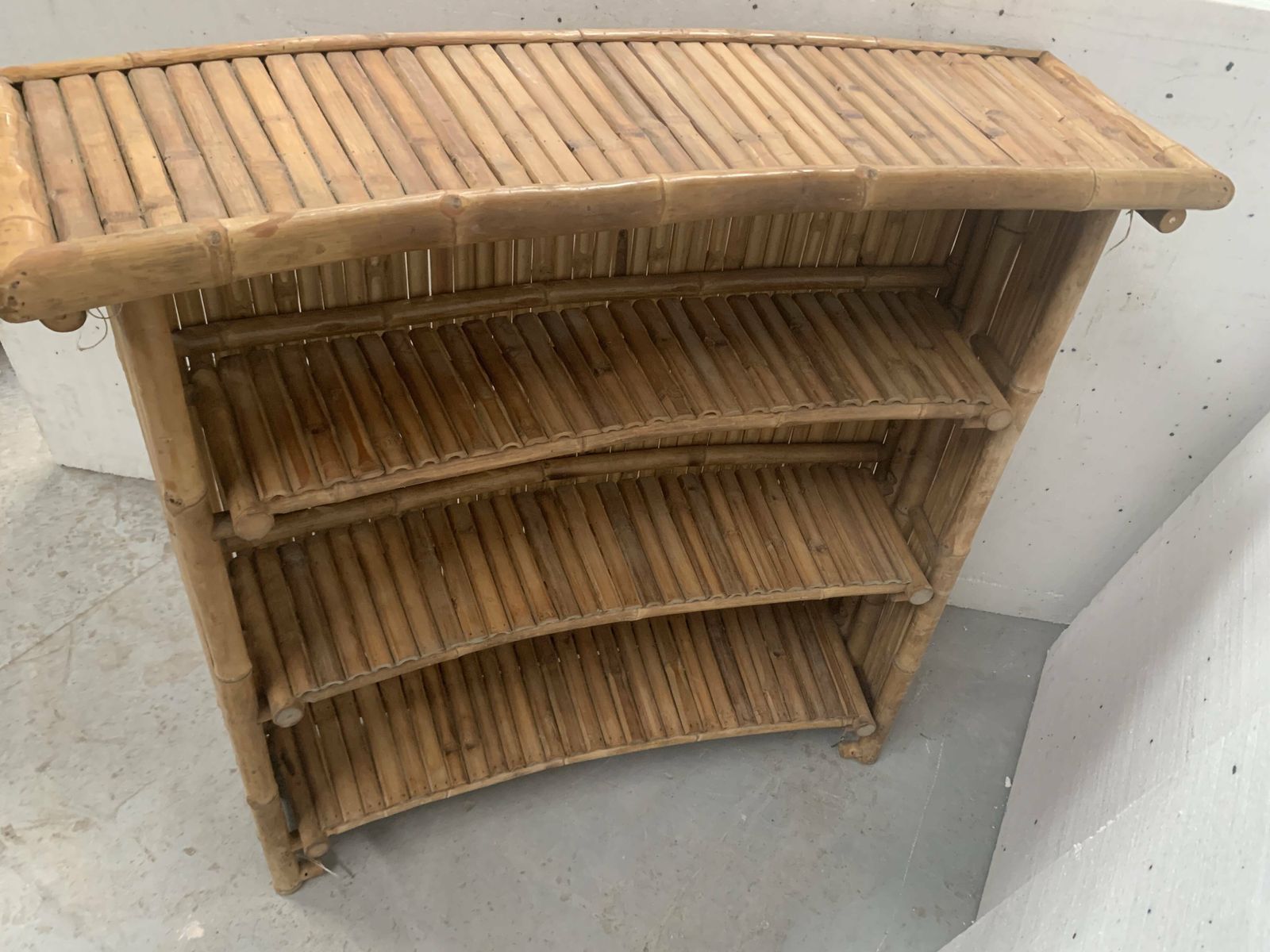 20th Century Woven Bamboo Half Moon Bar photo for sale