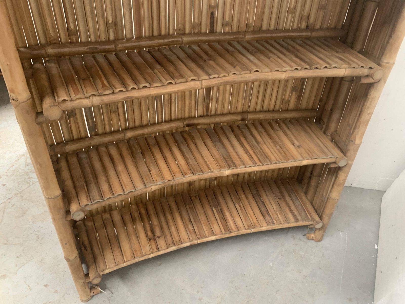 20th Century Woven Bamboo Half Moon Bar photo Furniture