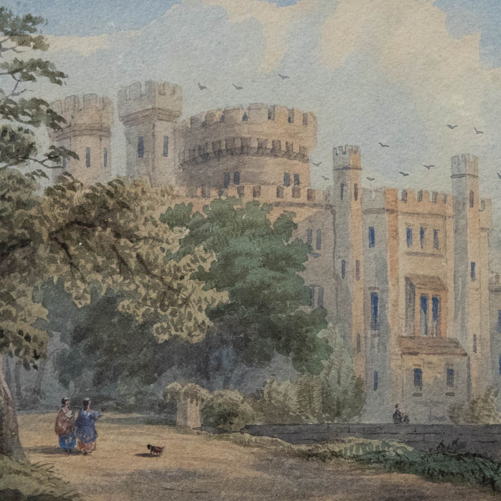 George Pyne (1800 1884) Mid 19th Century Watercolour, The Castle Grounds photo Art