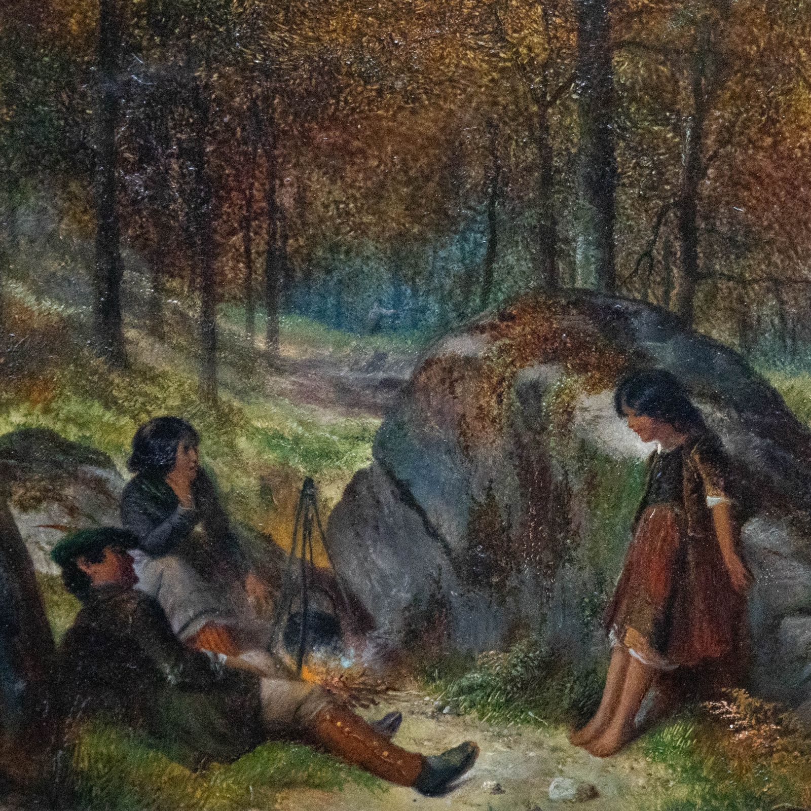 Samuel Baldwin (1818 1891) 1891 Oil, Camping In The Woods photo Art