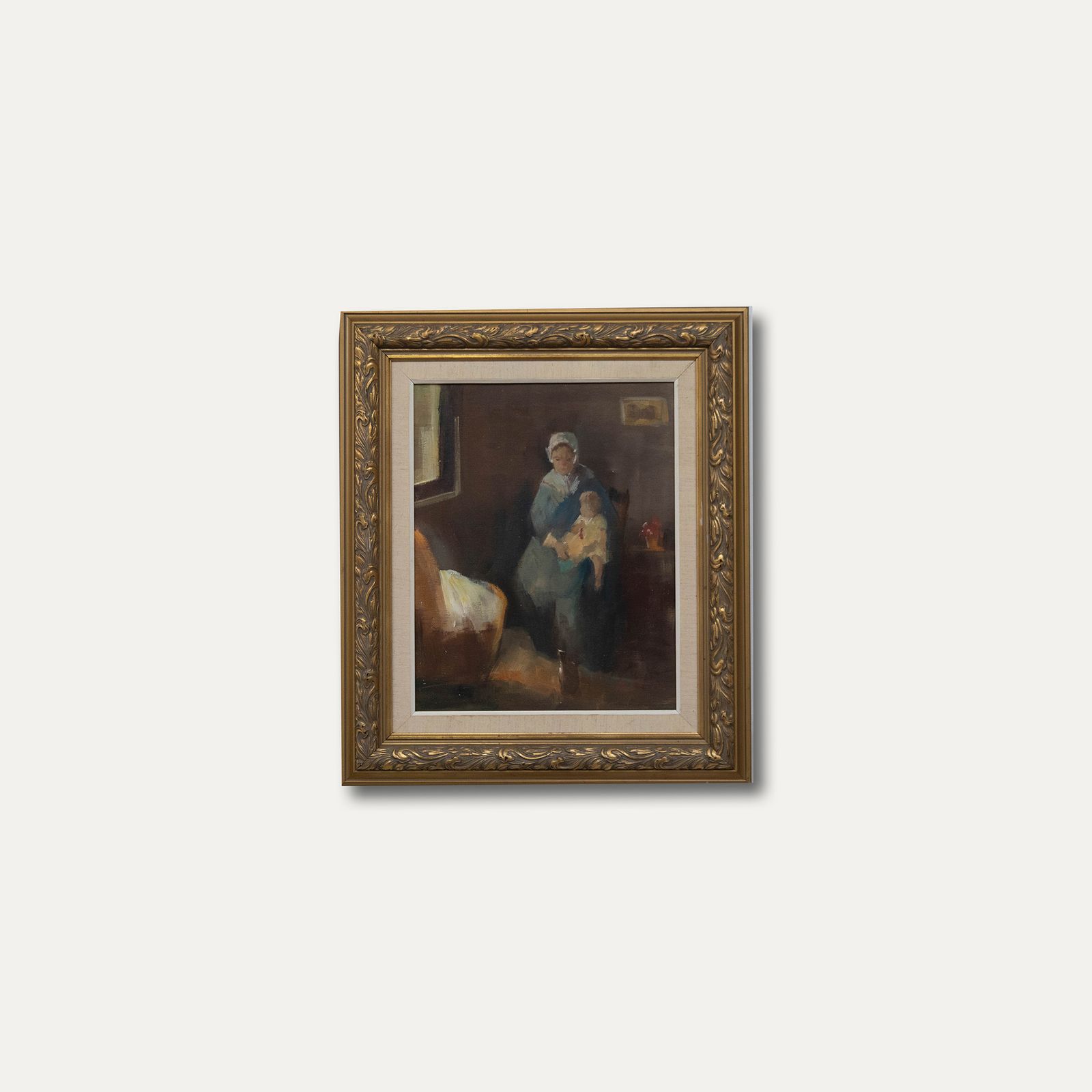 Nicolai Coster Mid 20th Century Oil, The Nursery photo buy