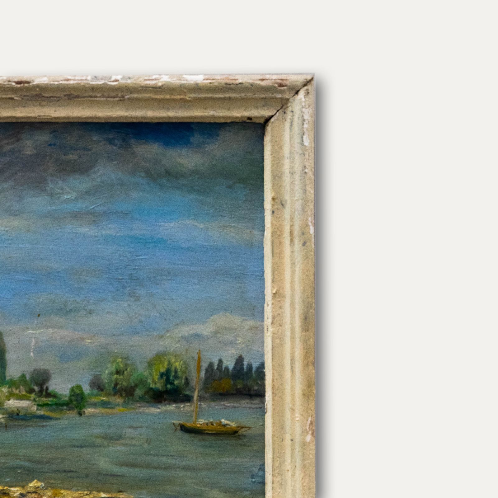 Framed 20th Century Oil Fishing From The Jetty photo 223.0