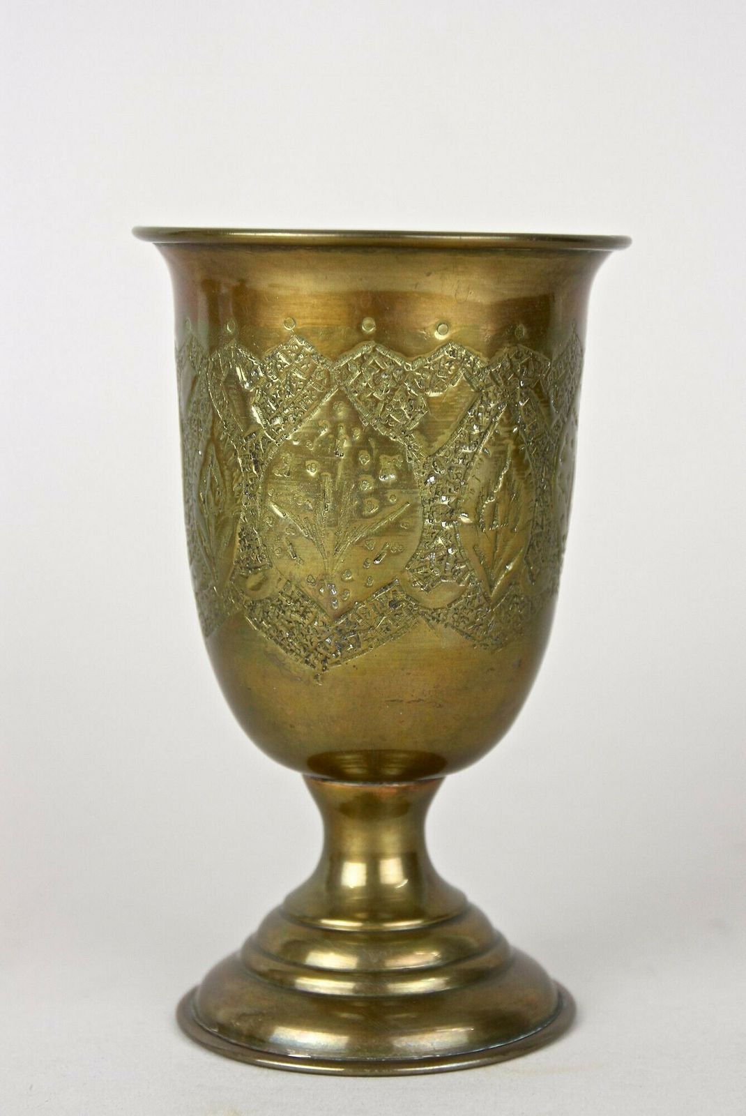 Set Of Late 19th Century Biedermeier Brass Goblets/ Cups/ Vases, At Ca. 1860 photo for sale