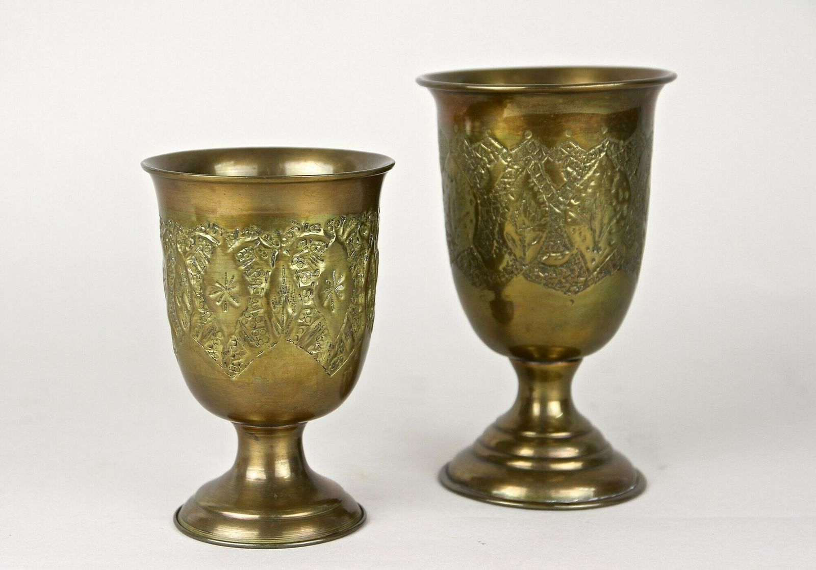 photo vinterior Set Of Late 19th Century Biedermeier Brass Goblets/ Cups/ Vases, At Ca. 1860