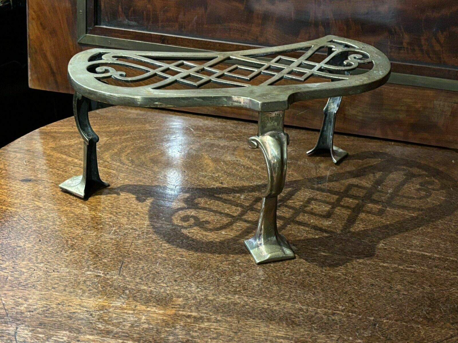 Antique Brass Footman, Kettle Stand photo 72.0