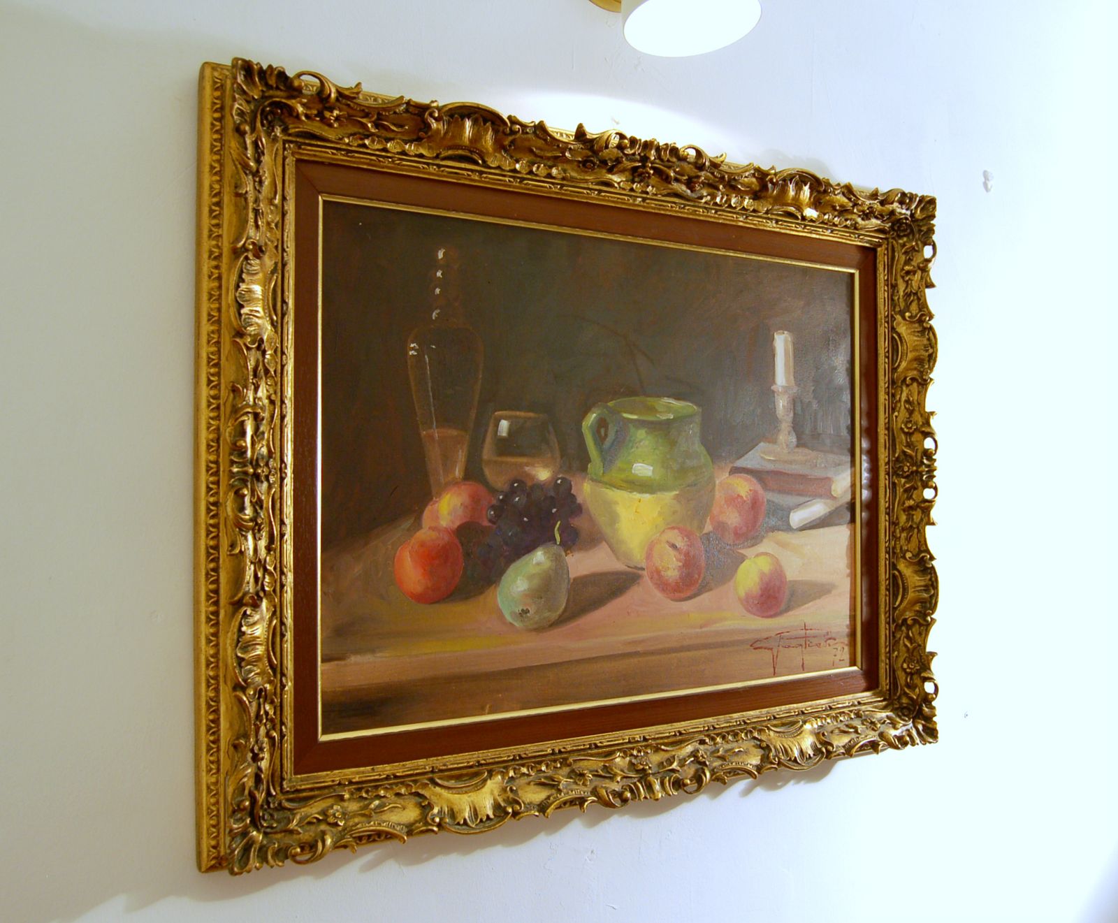 Oil On Canvas / Still Life / Pagliani Late 20th Century photo furniture