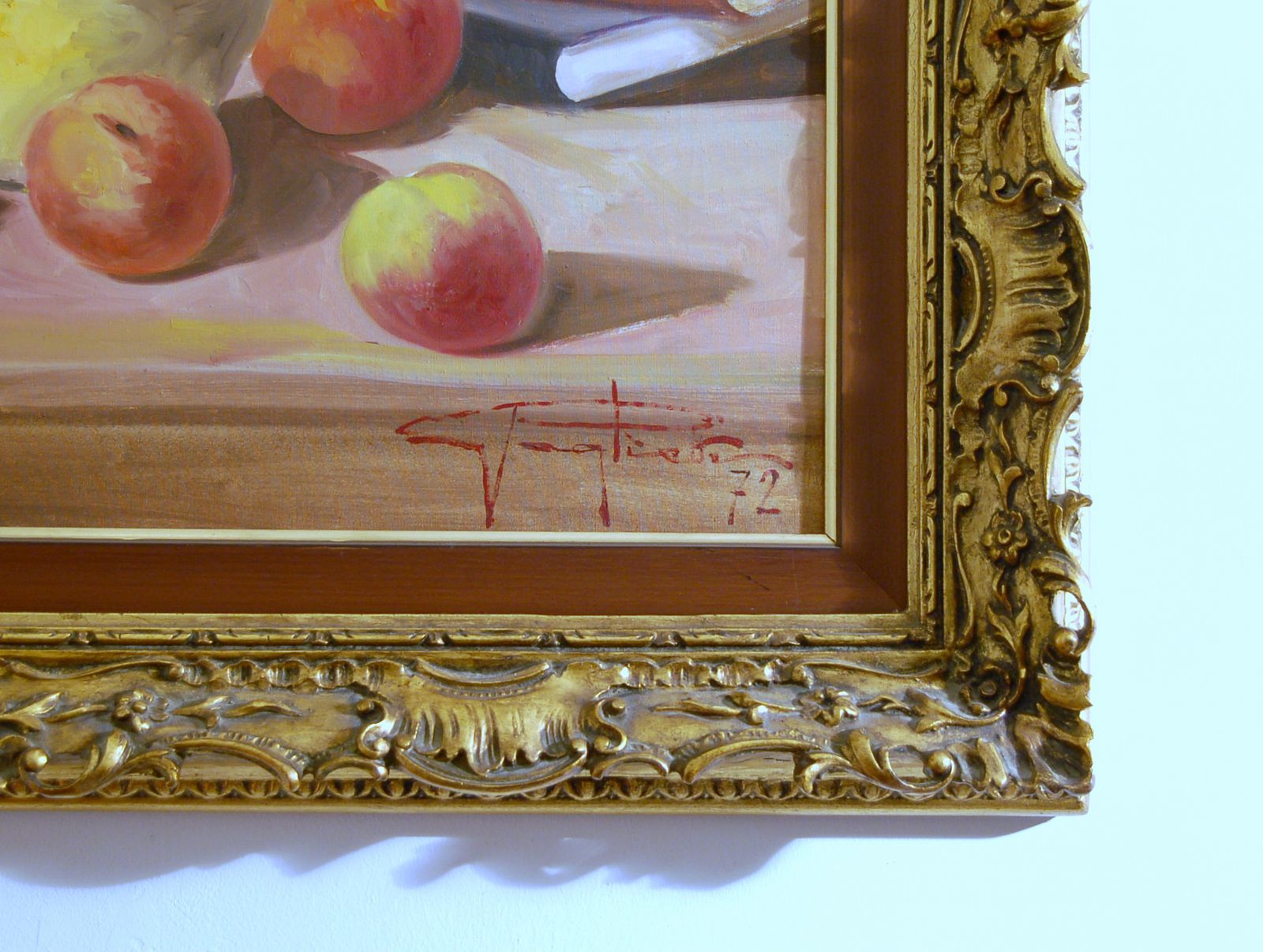 Art Oil On Canvas / Still Life / Pagliani Late 20th Century photo