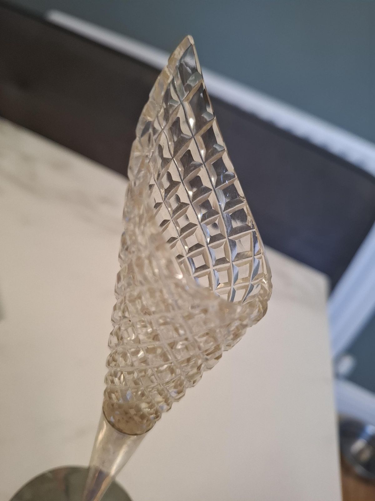 Antique London Silver 1900 Crystal Toped Epurn Vase photo Home Decor