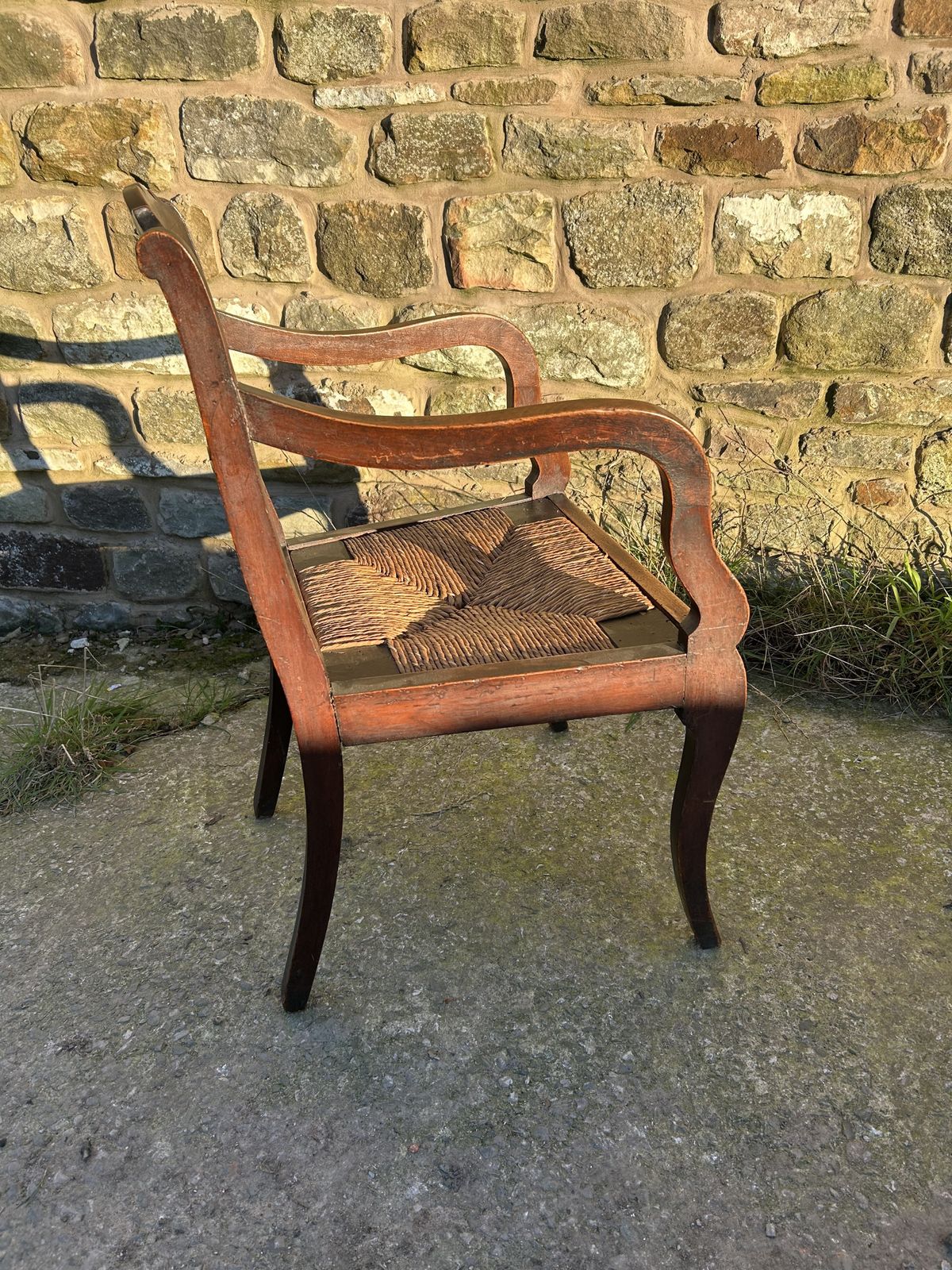 Victorian, Farm House, Sussex Arm Chair With Rush Seat. photo buy