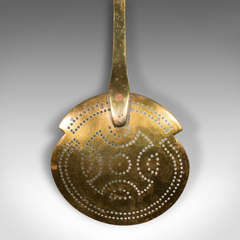 Antique Muffin Toaster, English, Brass, Fireside Warmer Tool, Georgian, C.1800 photo 295.0