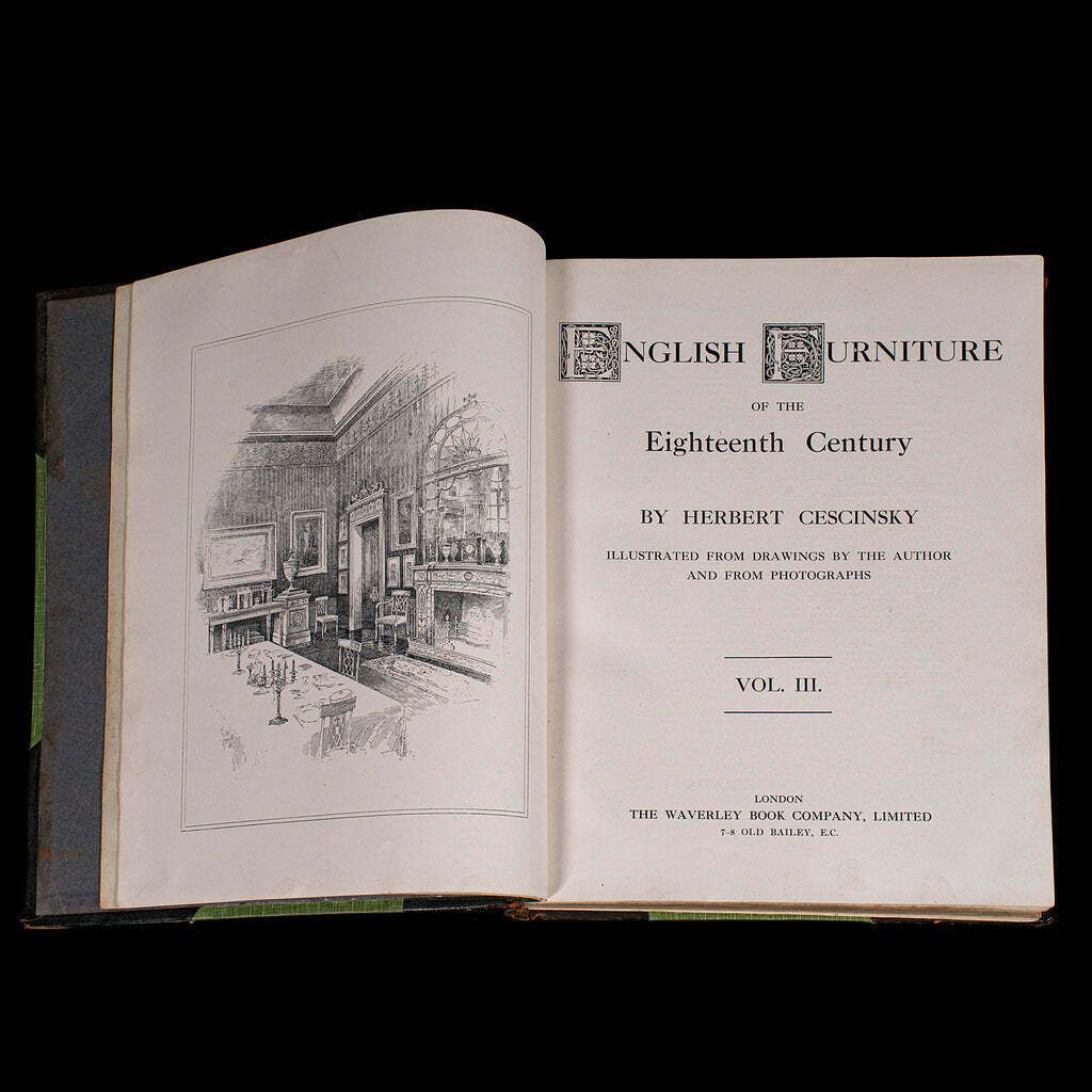 photo for sale 3vols Antique Reference Books, English Furniture Of The 18th Century, Cescinsky