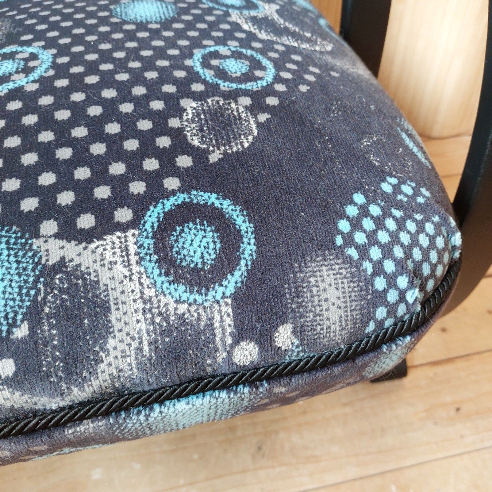 Fab Vintage Antique Heals Art Deco Bentwood Armchair Black & Blue Moquette photo Furniture