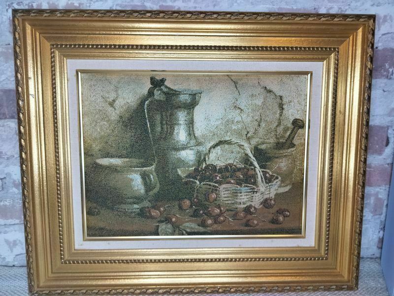 Vintage French Still Life Picture Of Cherries