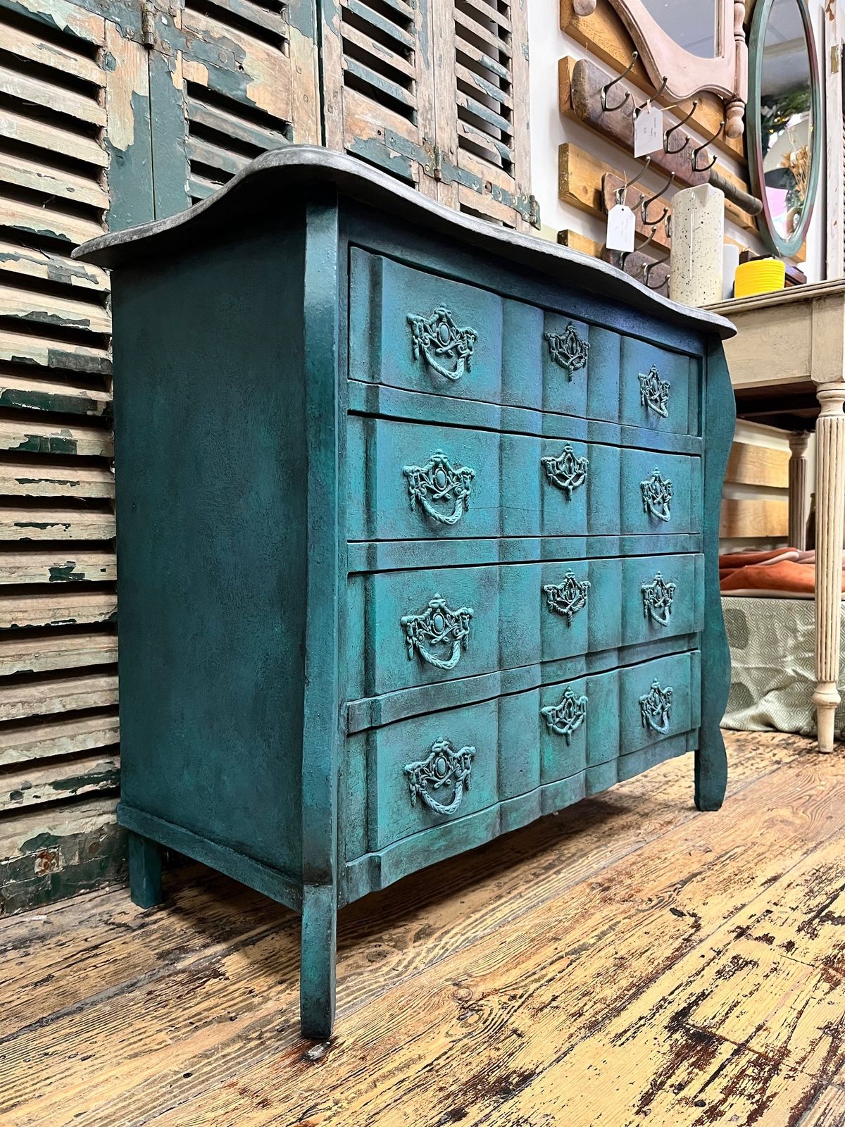 Hand Painted Chest Of Drawers With Stone Effect Top photo 455.0