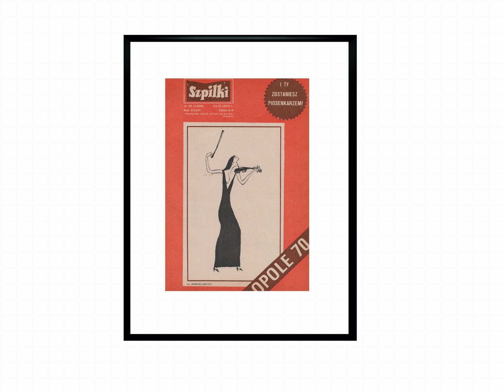 Framed Cover Of The Szpilki Magazine By Andrzej Czeczot 1970 photo furniture