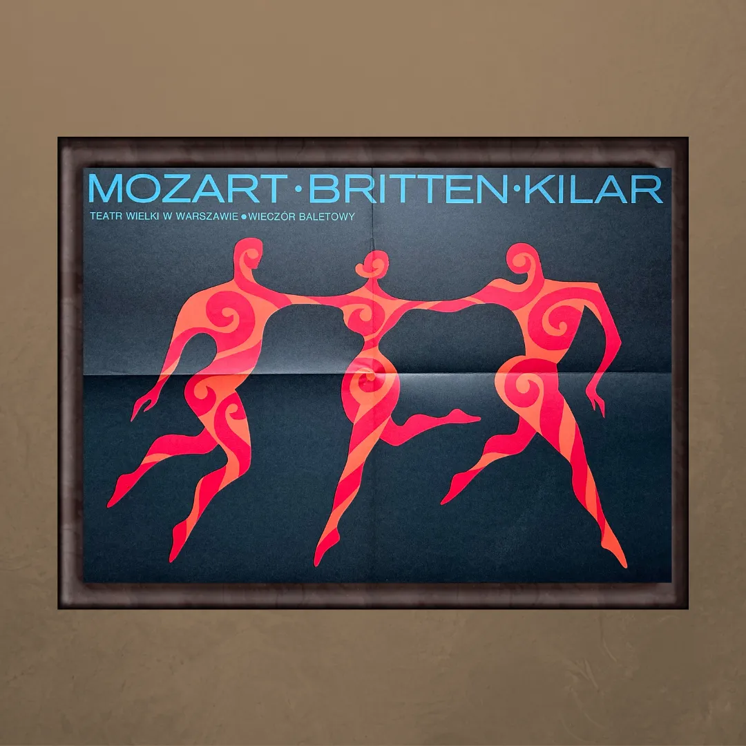 Poster Mozart Britten Kilar, Author Hubert Hilscher, 1978, Grand Theatre In Warsaw Ballet Evening