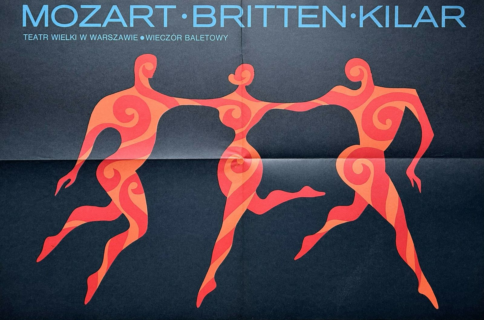 Poster Mozart Britten Kilar, Author Hubert Hilscher, 1978, Grand Theatre In Warsaw Ballet Evening photo furniture