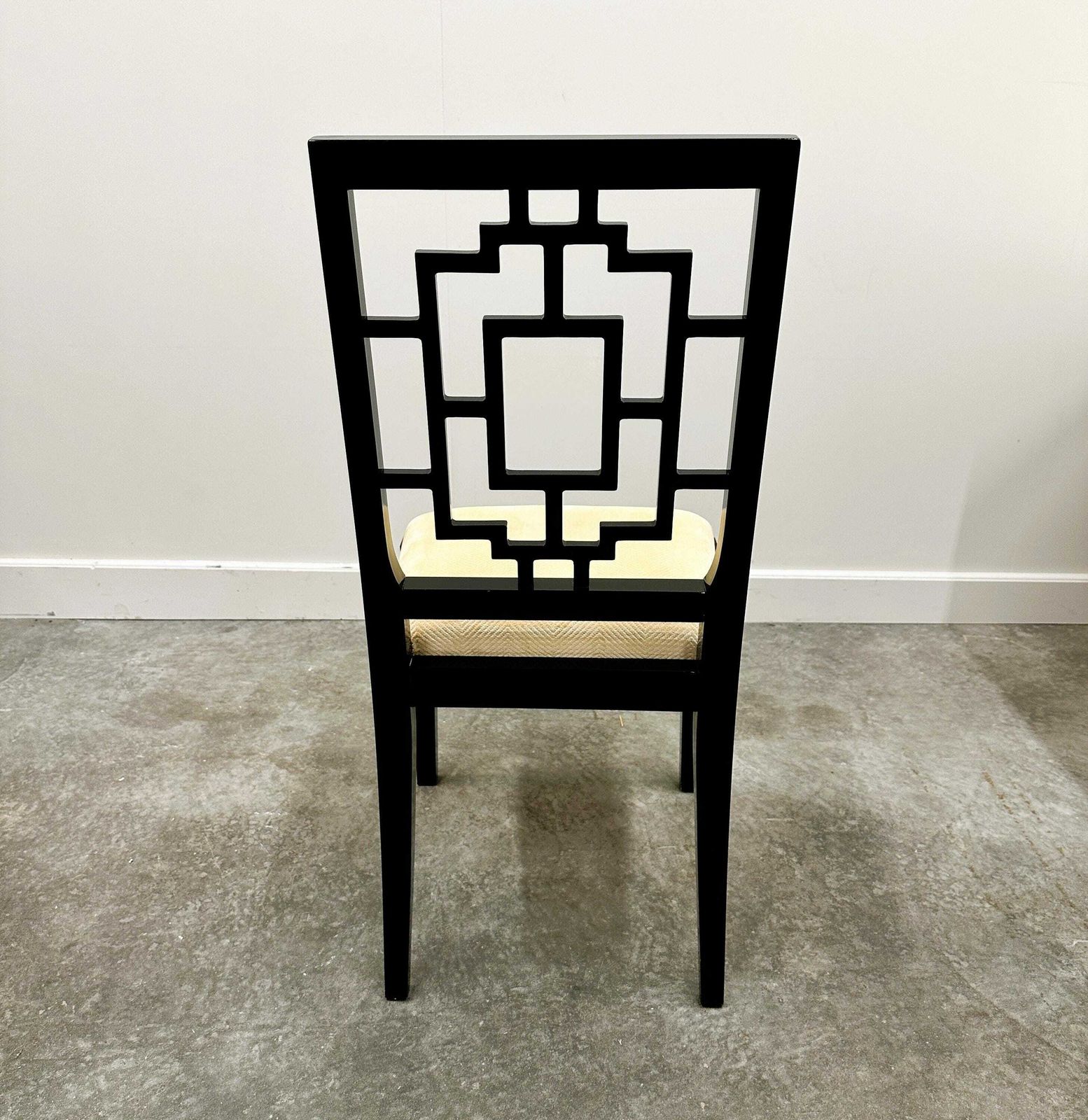 Set Of 8 Jean Claude Mahey Black Lacquered Dining Chairs For Roche Bobois, 1980s. France photo 1696.0