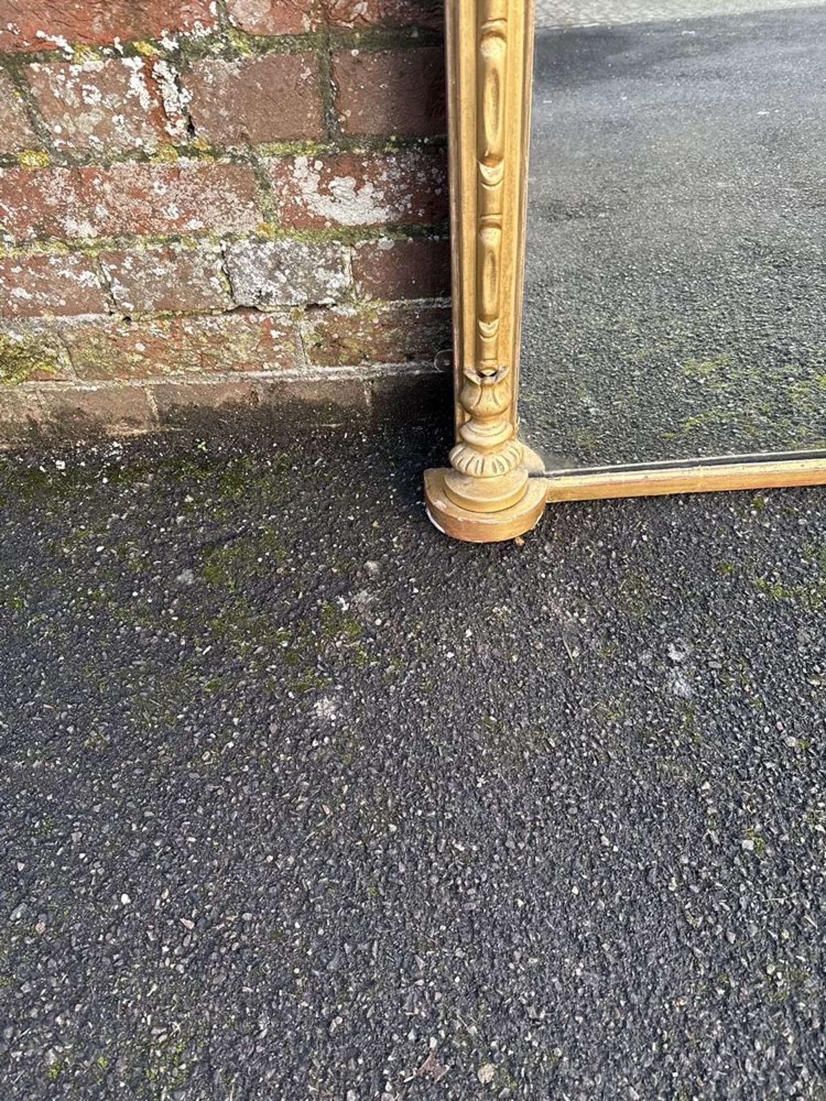A Stunning Large Antique English 19th C Gilt Overmantle Mirror. photo for sale