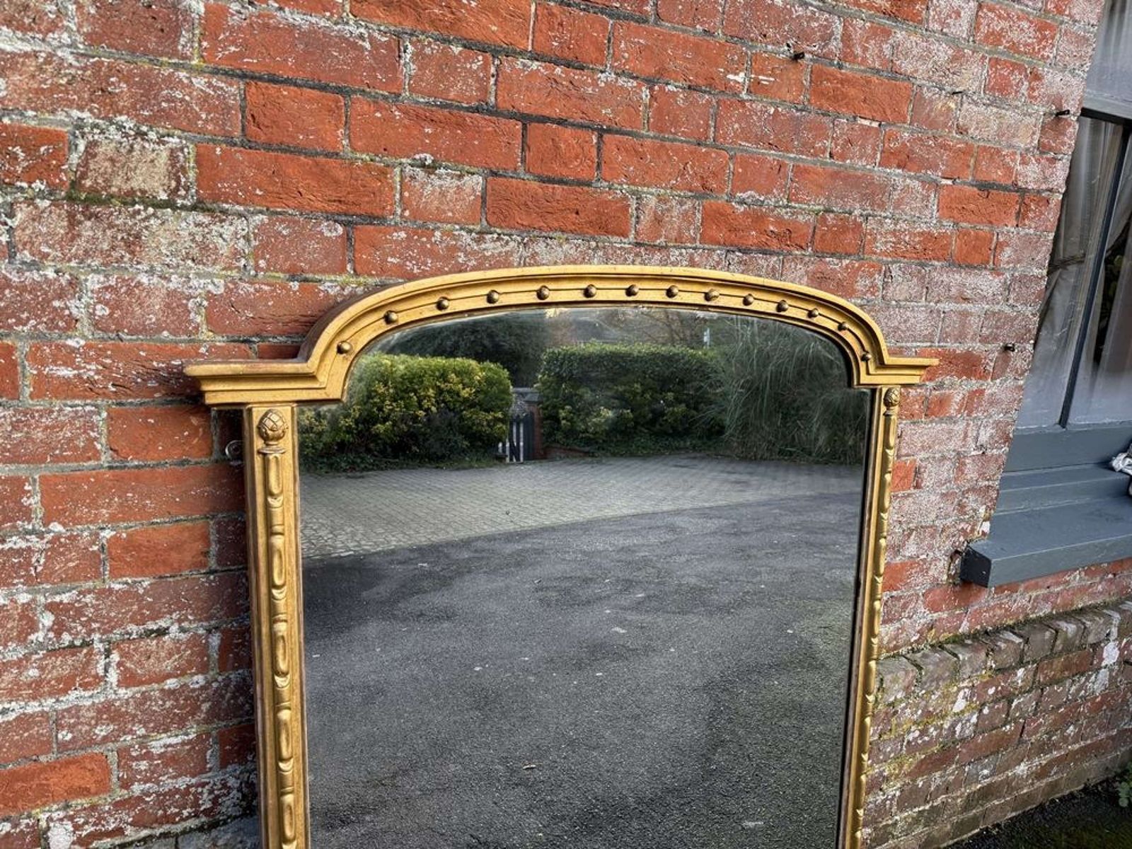 A Stunning Large Antique English 19th C Gilt Overmantle Mirror. photo Home Decor