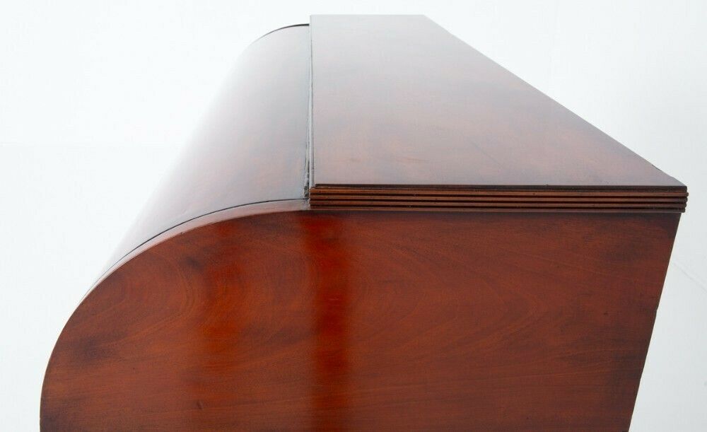 William IV Roll Top Desk Mahogany 19th Century Cylinder Period photo for sale