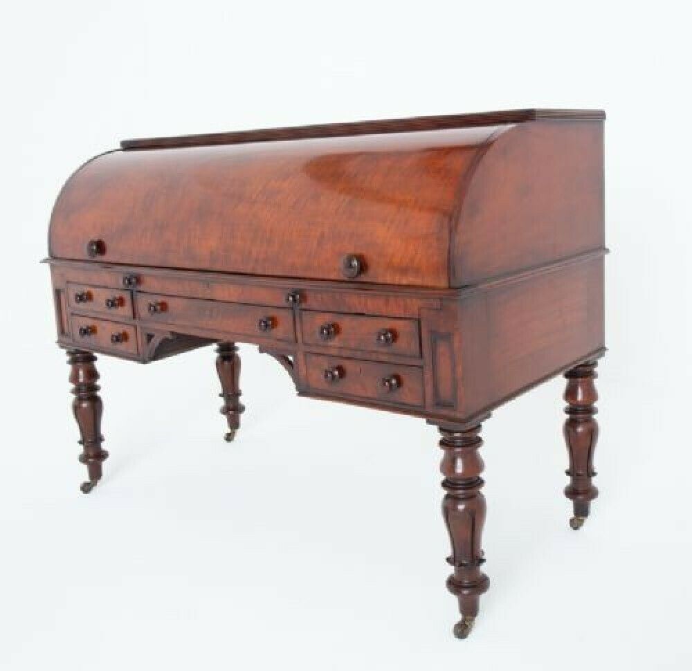 William IV Roll Top Desk Mahogany 19th Century Cylinder Period photo buy