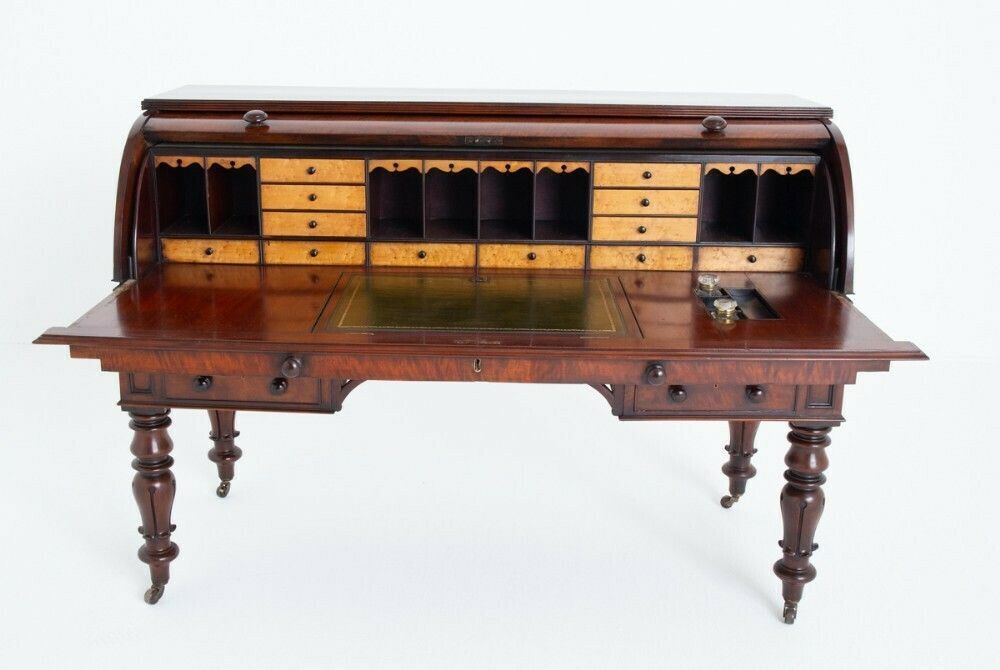 photo for sale William IV Roll Top Desk Mahogany 19th Century Cylinder Period
