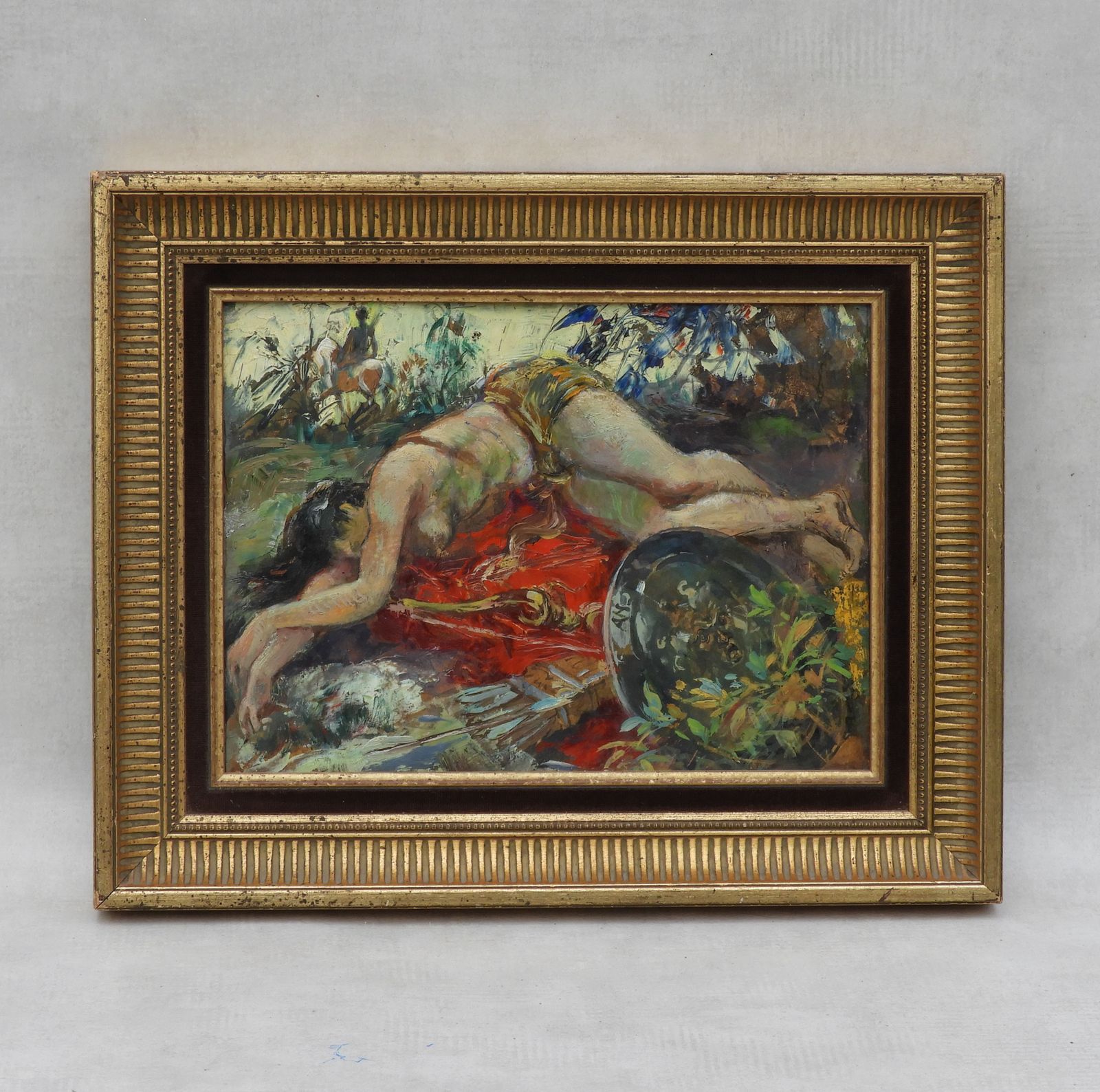 ‘The Death Of Penthesilea’ Oil Painting By André Hofer (1890  1973) photo furniture