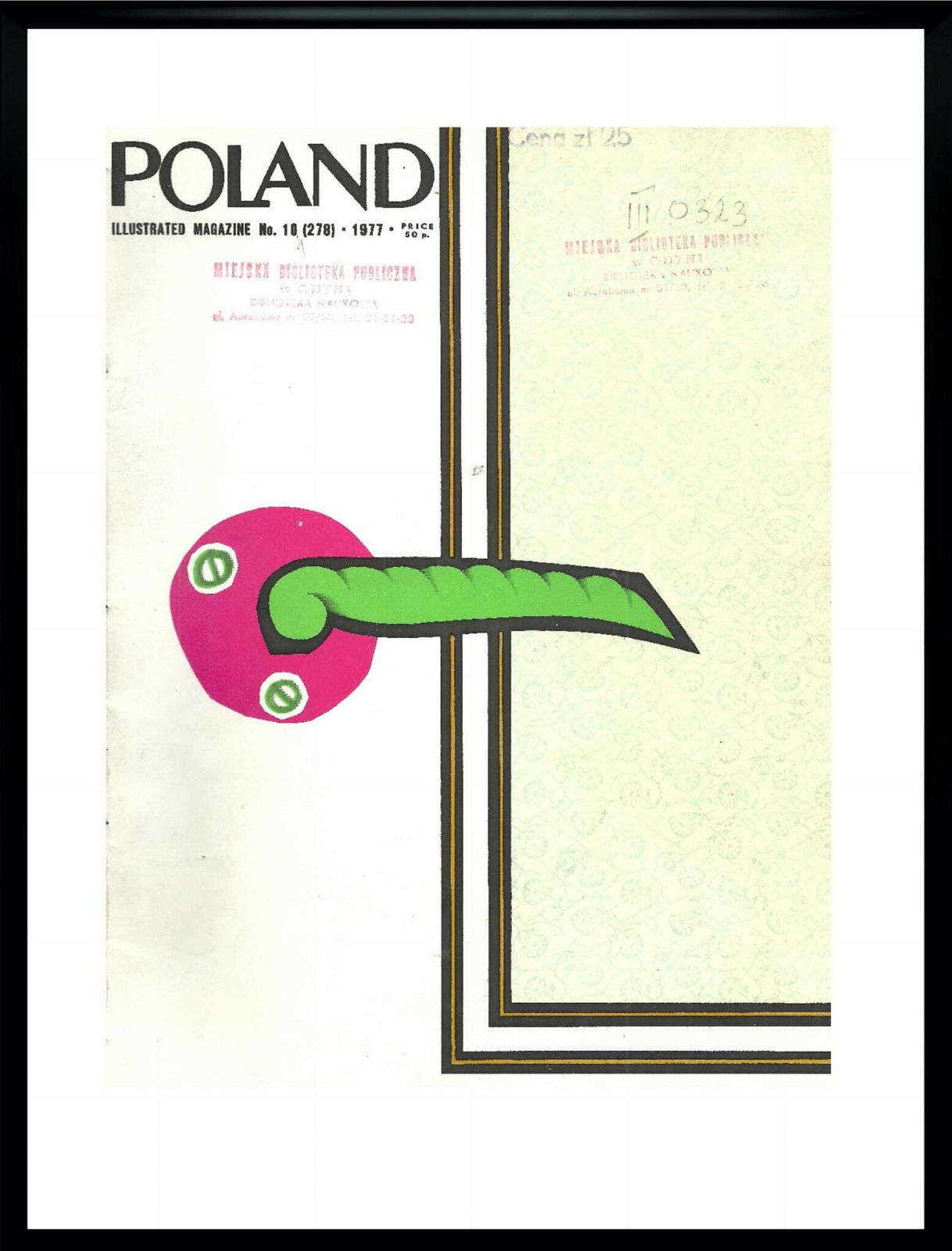 Framed Cover Of The Monthly Polska, Author: Henryk Tomaszewski 10/1977