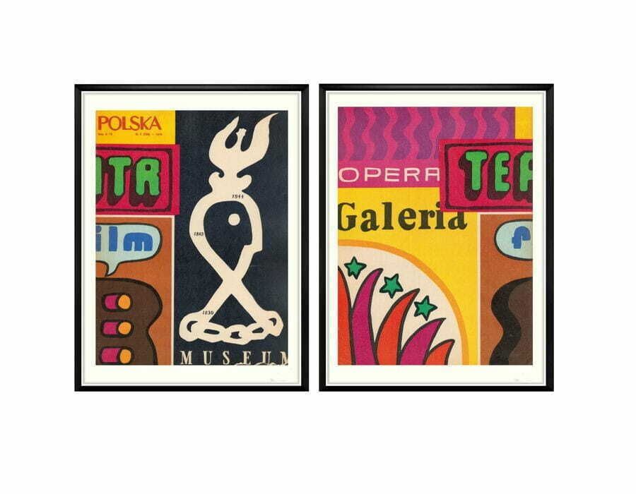 Two Framed Covers Of Polska Magazine,"Plakaty".Aut.Jan Mtodozeniec 1974