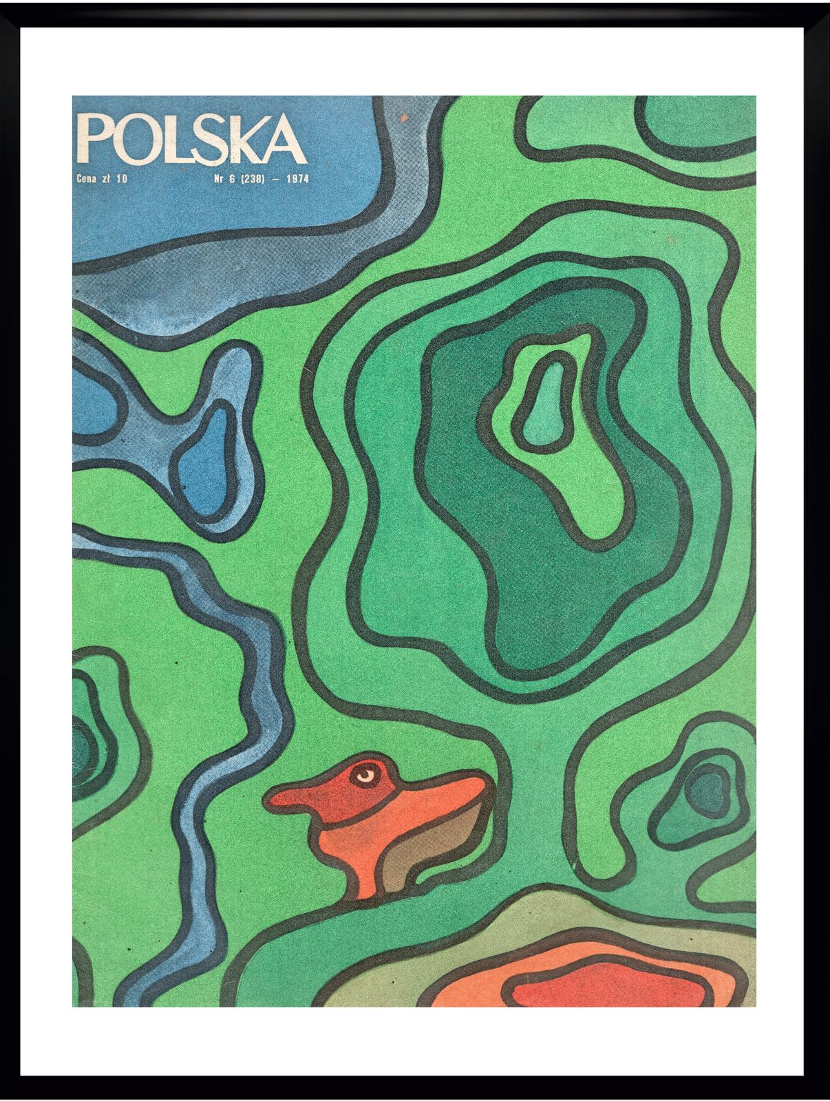 Two Framed Covers Of Polska Magazine "Nad Wisłą" By Jan Lenica, 1974 photo for sale