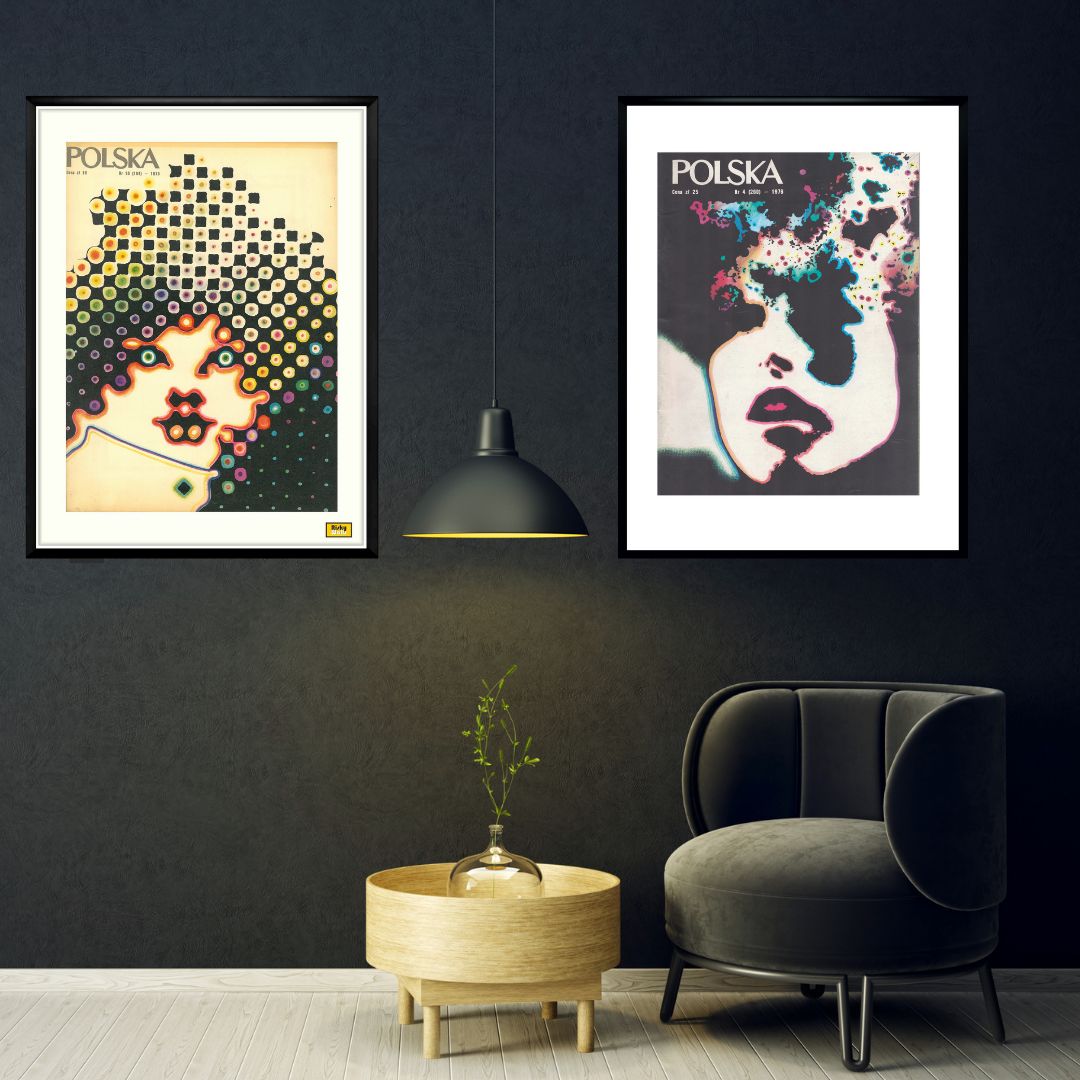 Two Framed Covers Of Polska Magazine, "Girls", Author. R. Cieślewicz, October 1970 photo Art